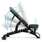 150kg Bumper Plates + Power Multi Cage + Adjustable Weight Bench + Olympic Barbell 6ft or 7ft