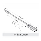 Olympic 2" Barbell 6ft - 7ft